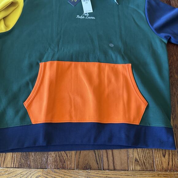 New Polo Ralph Lauren Color-Blocked Double Knit Hoodie Mens 2XB Big & Tall NWT - Picture 6 of 14